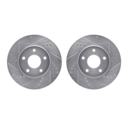 Rotors-Drilled And Slotted-SilverZinc Coated, 7002-47037